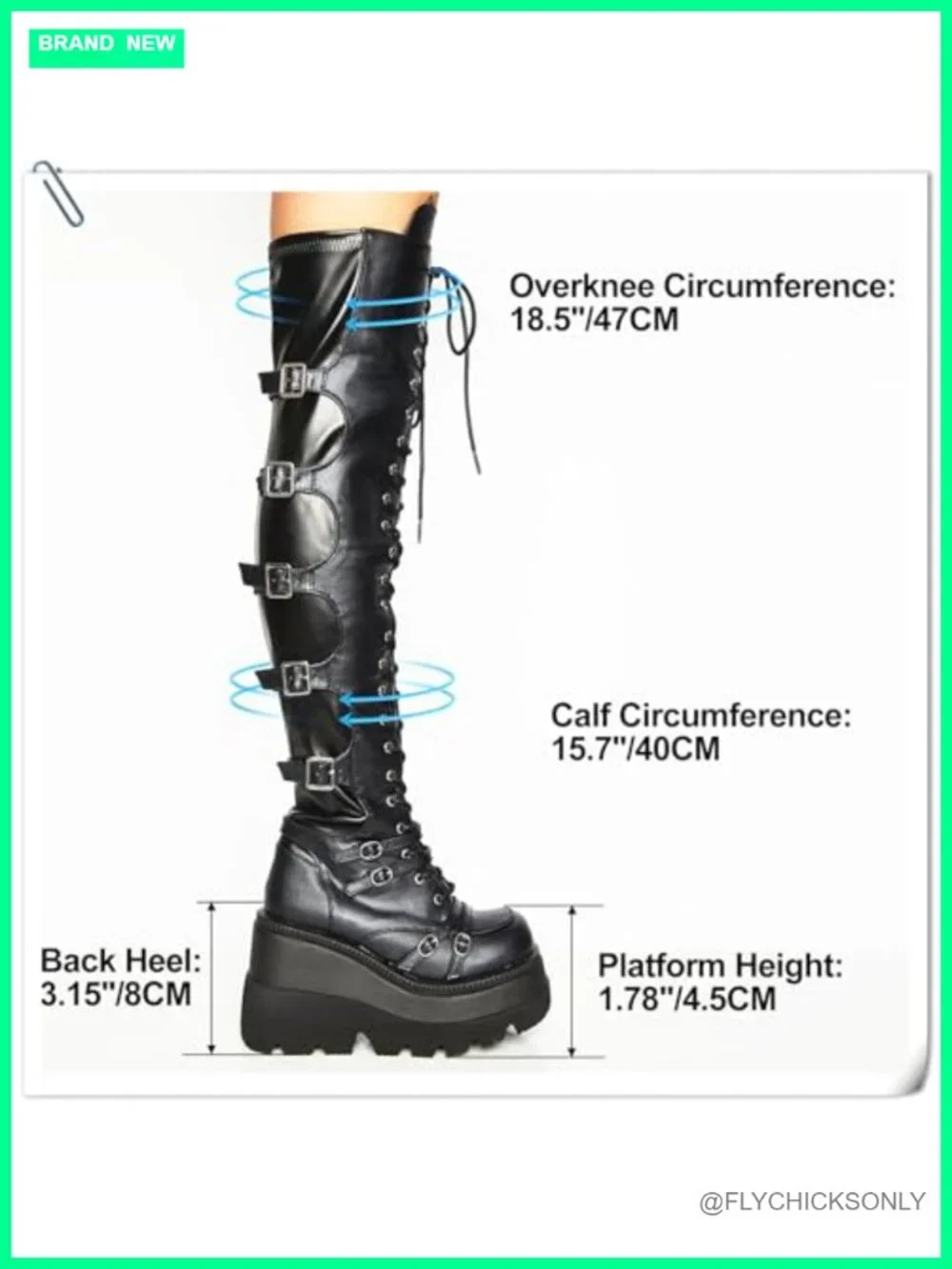 Over Knee Thigh High Platform Boots Chunky Heel Moto Boots Lace Up Side Zip